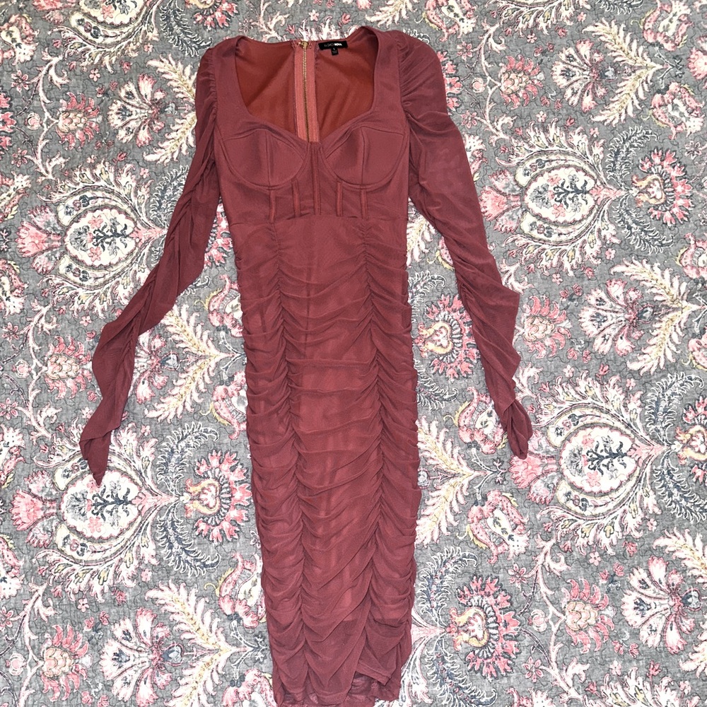 Pink Bustier Midi Dress